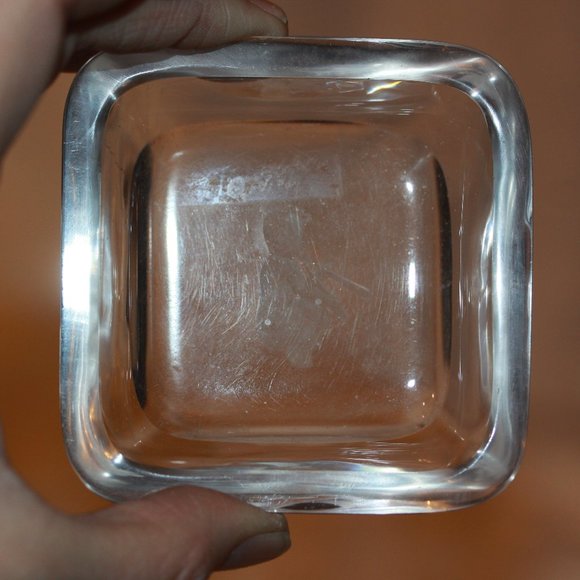 VTG Etched CRYSTAL GLASS OPEN SALT CELLAR SMALL BOWL BOY WITH FLUTE - Picture 1 of 3